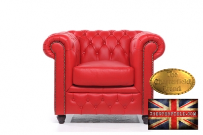 Fauteuil rouge Chesterfield