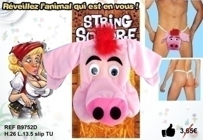 String Sonore Cochon Adulte Taille U