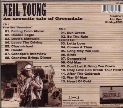 2 cd an Acoustic Tale of Greendale Import Neil Young 