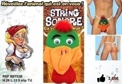 String Sonore Coq Adulte Taille U